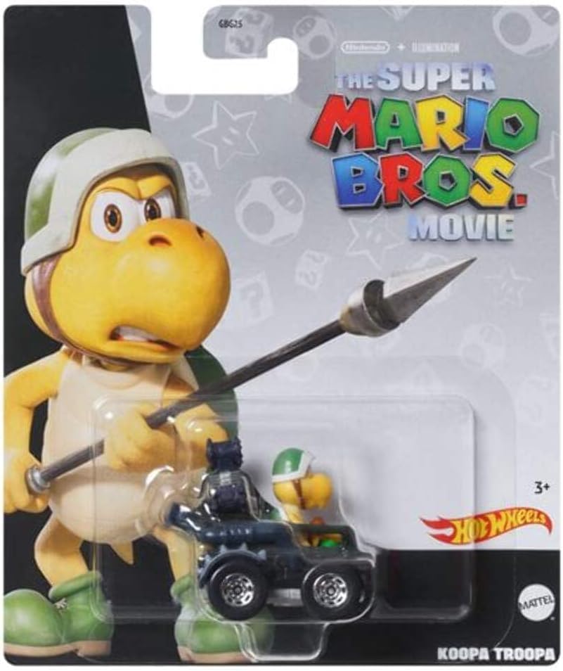 Hot Wheels Super Mario Bros. Movie Character Cars 4?Pack Bundle, Mario, Toad, Koopa & Donkey Kong, Die?Cast 1:64 Scale Vehicles, Ages 3+