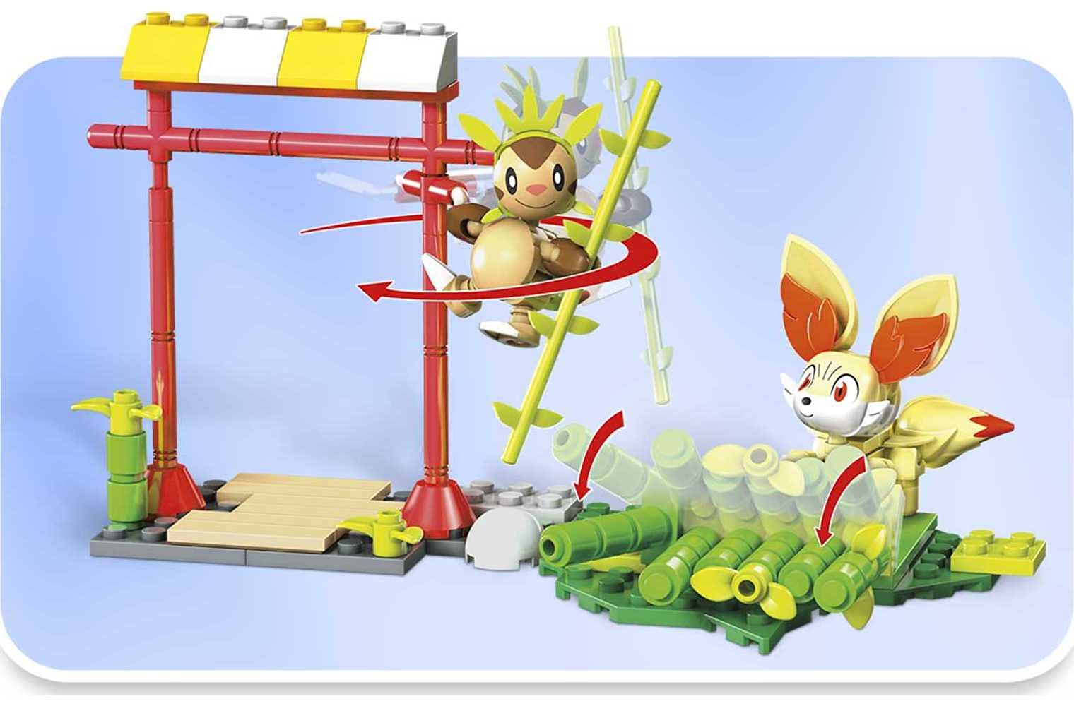 Mega Construx Pokemon Chespin vs. Fennekin Construction Set with Character Figures, Building Toys for Kids (131 Pieces)