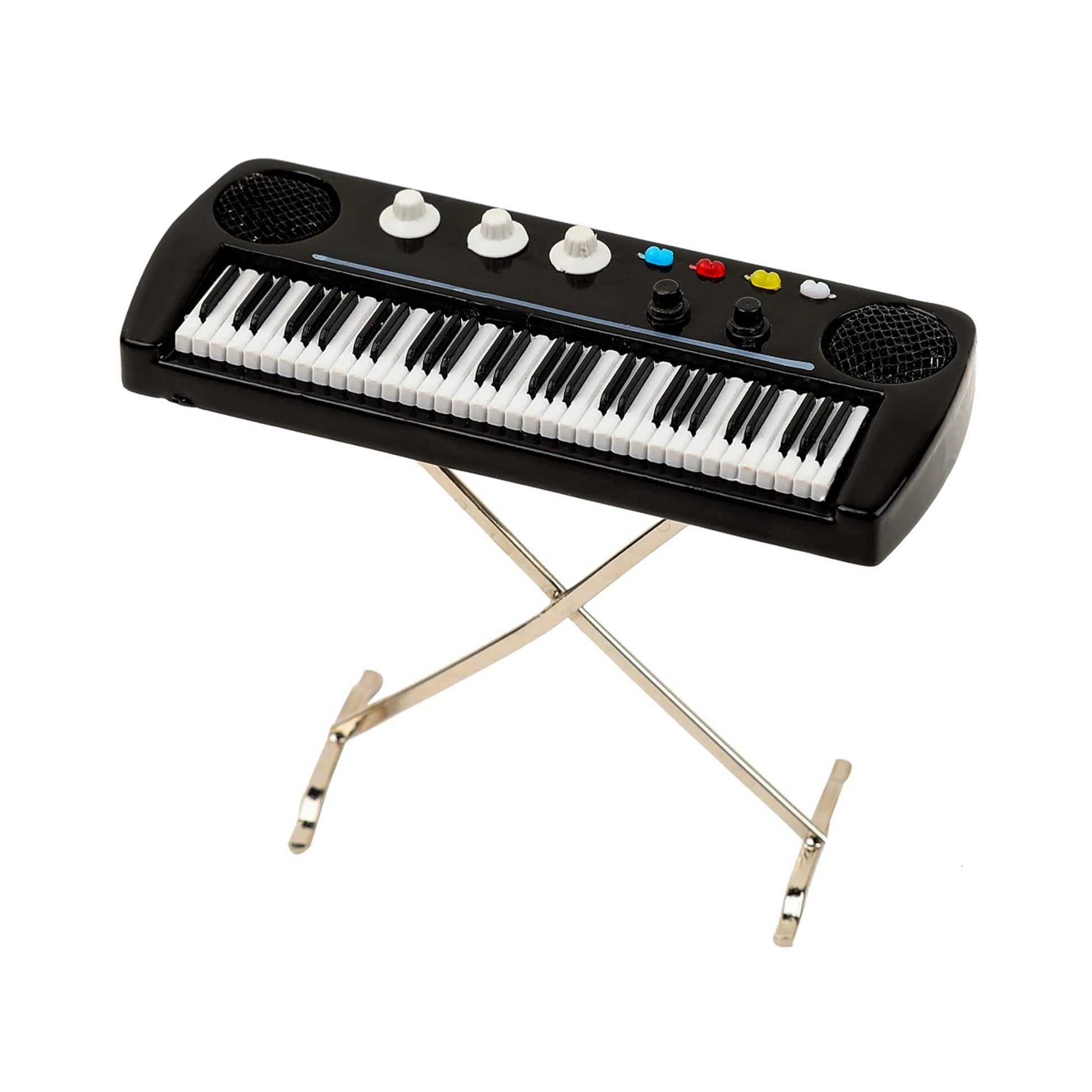 Dselvgvu Miniature Electronic Organ with Case Mini Musical Instrument Electric Keyboard Replica Collectible Figurines Dollhouse Accessories Model Home