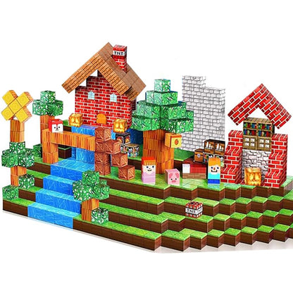 Wattlink Magnetic Building Blocks Set, 150 Pieces Educational Construction Cubes with Magnets, 3D Building Toys for Ages 3+, Compatible with Multiple