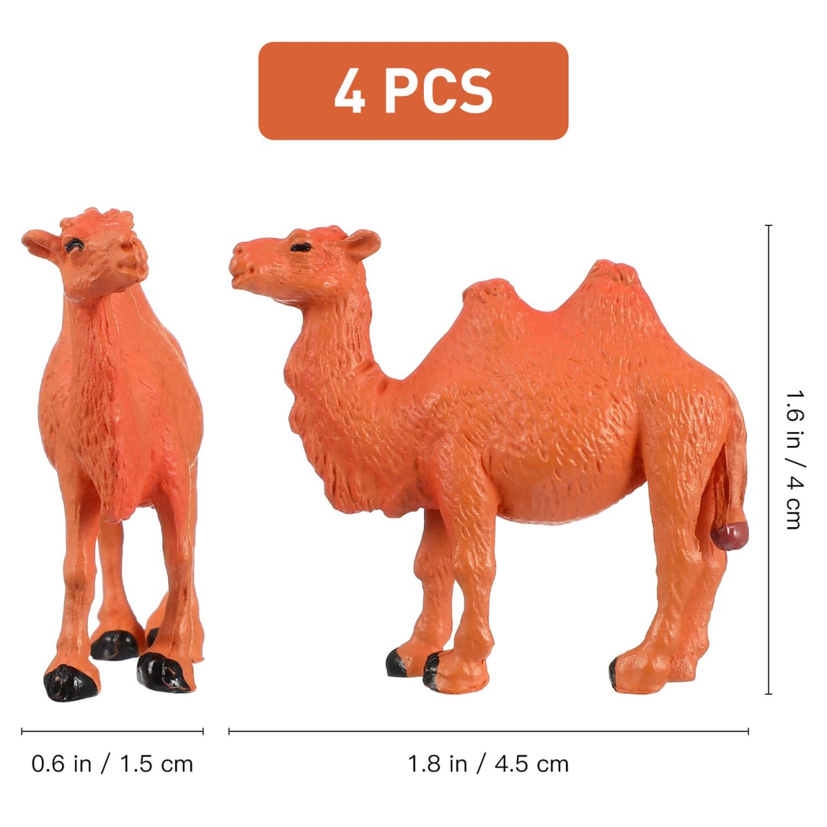 STOBOK Camel Models Miniature Camel Figurine Animal Model Desktop Ornaments, Pack of 4