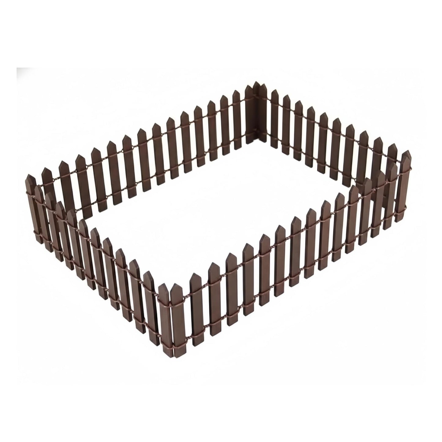 35 Inches Brown Mini Fairy Garden Fence, Micro Landscape Miniature Ornaments for Dollhouse, Crafts, Diorama Project, Plant Pot DIY