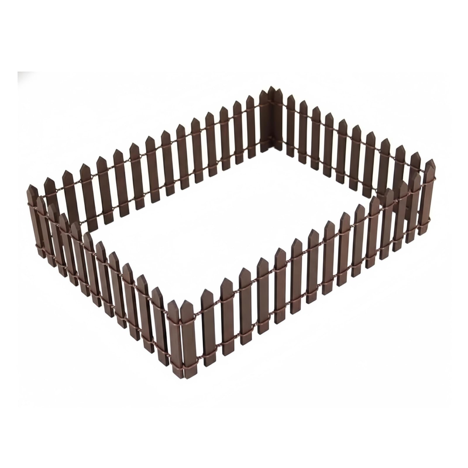35 Inches Brown Mini Fairy Garden Fence, Micro Landscape Miniature Ornaments for Dollhouse, Crafts, Diorama Project, Plant Pot DIY