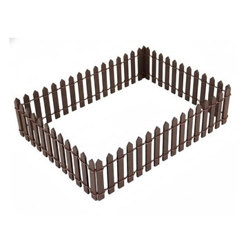 35 Inches Brown Mini Fairy Garden Fence, Micro Landscape Miniature Ornaments for Dollhouse, Crafts, Diorama Project, Plant Pot DIY