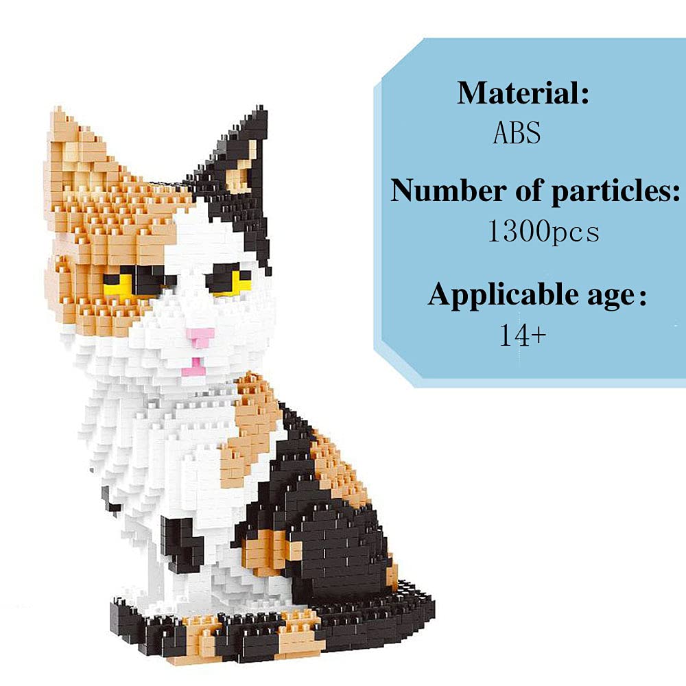 ISeeSee Mini Cat Building Blocks Pet Building Toy Bricks Micro Mini Blocks 3D Puzzle Building Blocks Set Toys Gifts for Kids or Adult (Cat Colorfull
