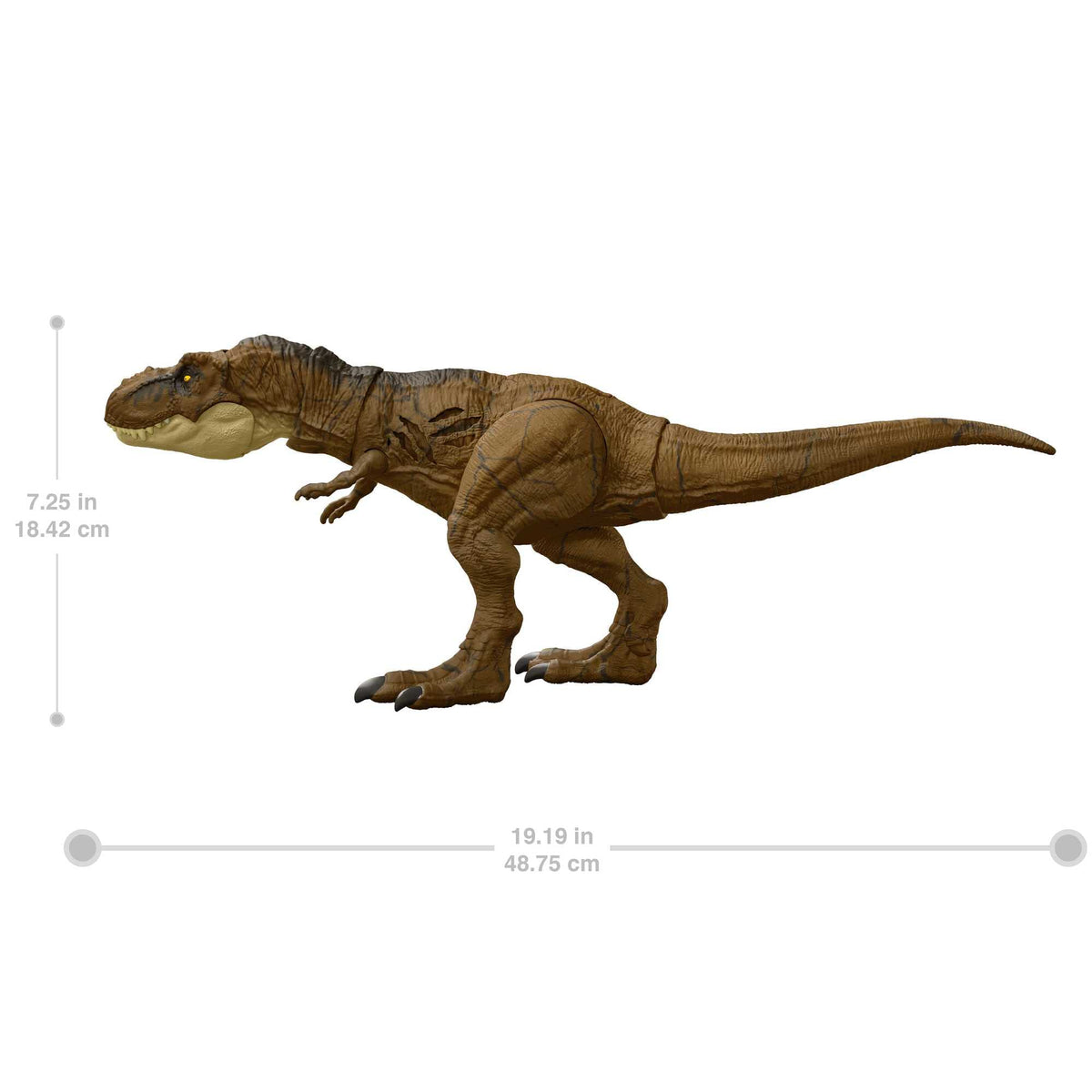 Jurassic World HGC19 Articulated Tyrannosaurus Rex Destruction Figure, Movable Jaws, Scratches on Both Sides, Physical and Digital Game, Children's