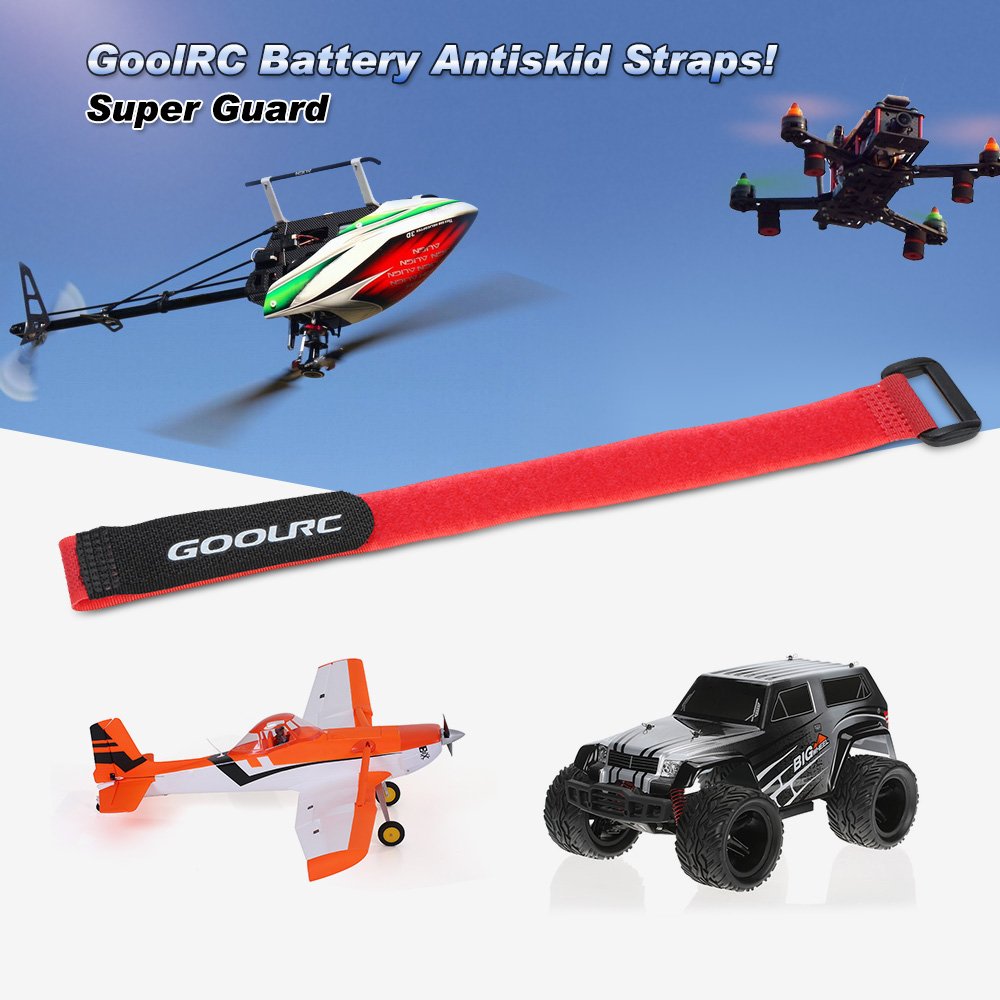 GoolRC 10Pcs Strong RC Battery Antiskid Straps Battery Bands 285mm for RC Drone Helicopter and RC Car