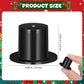 STOBOK 100Pcs Mini Black Top Hats: Plastic Small DIY Craft Magician Hats for Snowman Decorating, Christmas Party Supplies, Cupcake Toppers, Dollhouse