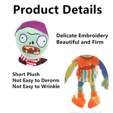 6 PCS Plants and Zombies Plush Plants Zombies Sets Toy Bonk Choy, 1 2 Stuffed Soft New Pirate Doll Jester Plushies, Green Peashooter PVZ Figure