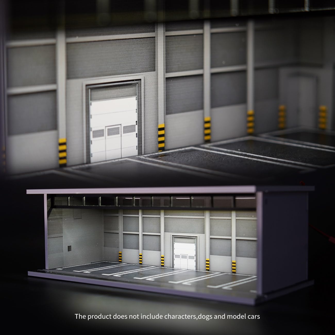 1/64 Diorama Display Case with LED Lights, Model Car Display and Storage, Compatible with Hot-Wheels Match-Box Mini GT Diecast Cars, Gift for Men