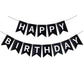 Runhiskii Soccer Happy Birthday Banner, Black Soccer Birthday Sign for Boys Girls Fans Party Decoration