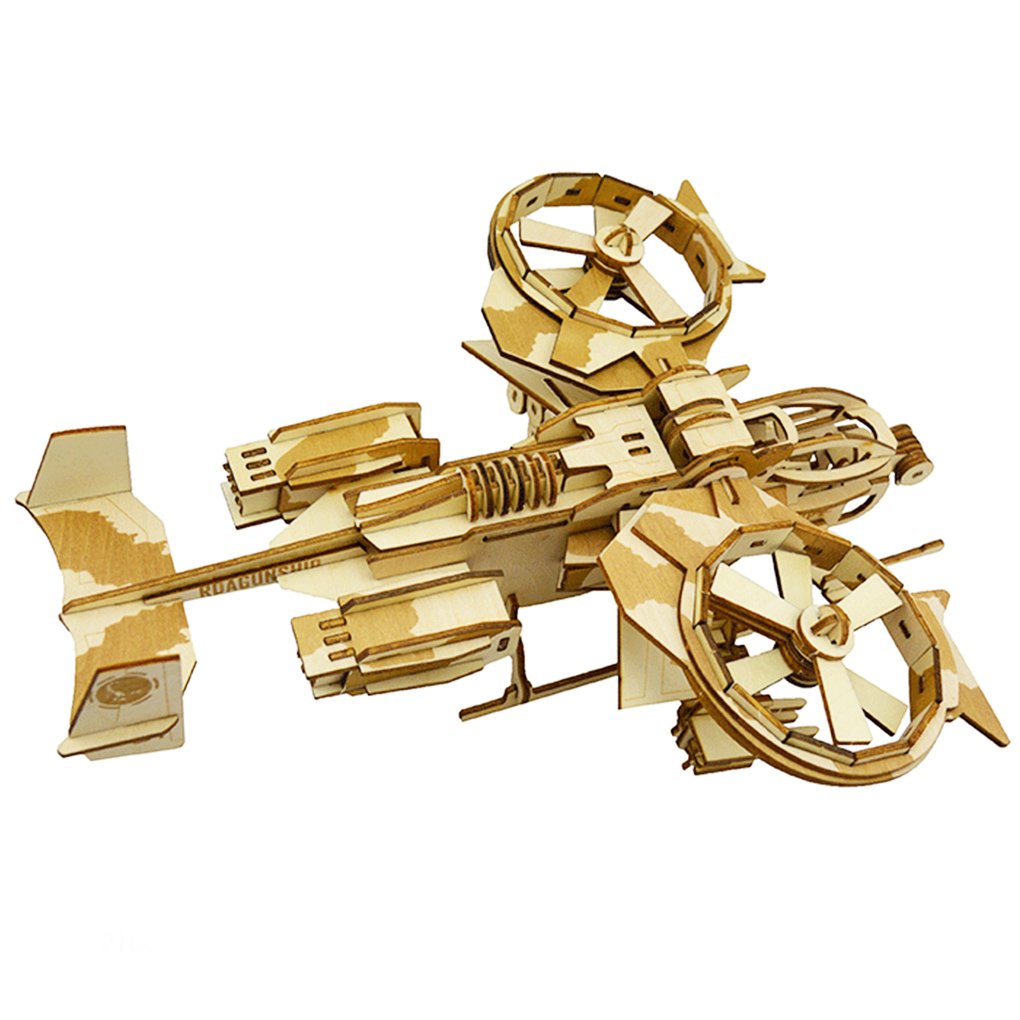 3D Wooden Puzzles Laser Engraving DIY Safe Assembly Constructor Kit Toy for Teens and Adults (Fighter)