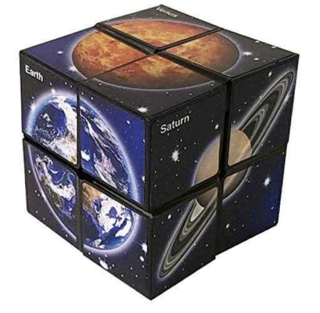 California Creations The Amazing Star Cube: 2 Piece Transforming Geometric Puzzle - Solve The Cube To Find The Hidden Star Cosmo Edition