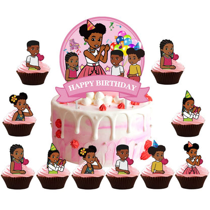25pcs Children Cake Toppers Cupcake Toppers Cake Decorations,Children Birthday Party Supplies Decorations (8)