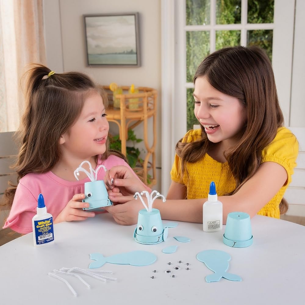 Fun Express VBS Supplies - Flowerpot Whale Craft kit Makes 12 - Vacation Bible School Supplies Decorations - Sunday School Crafts - Jonah