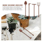4Pcs Dollhouse Miniatures, 1/12 Scale Miniature Dollhouse Farm Tool Accessories, Mini Farm Tool Shovel Rake for Micro-Landscape Scene Decor