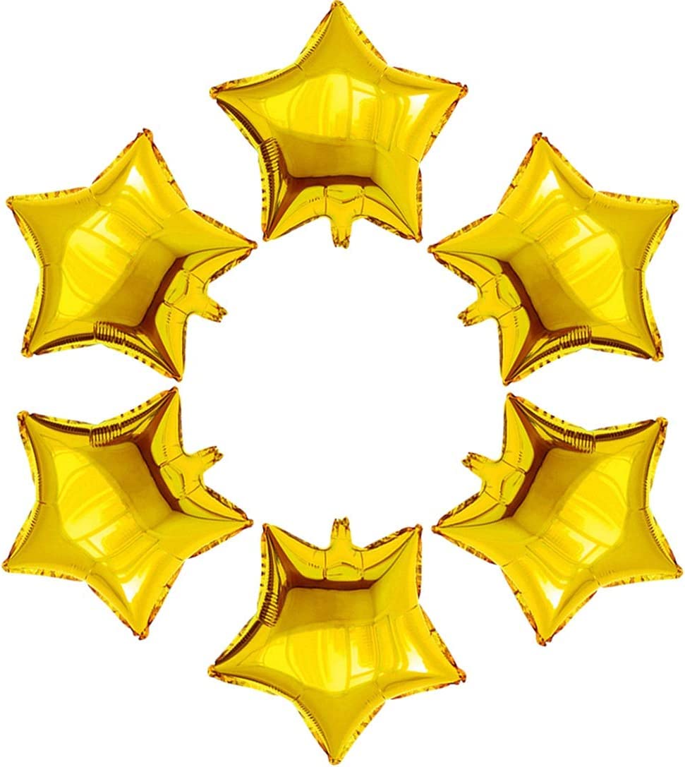 24 Pcs 18" Gold Star Balloons Foil Balloons Mylar Balloon for Baby Shower, Gender Reveal, Wedding, Magical Prom or Engagement Party Decoration