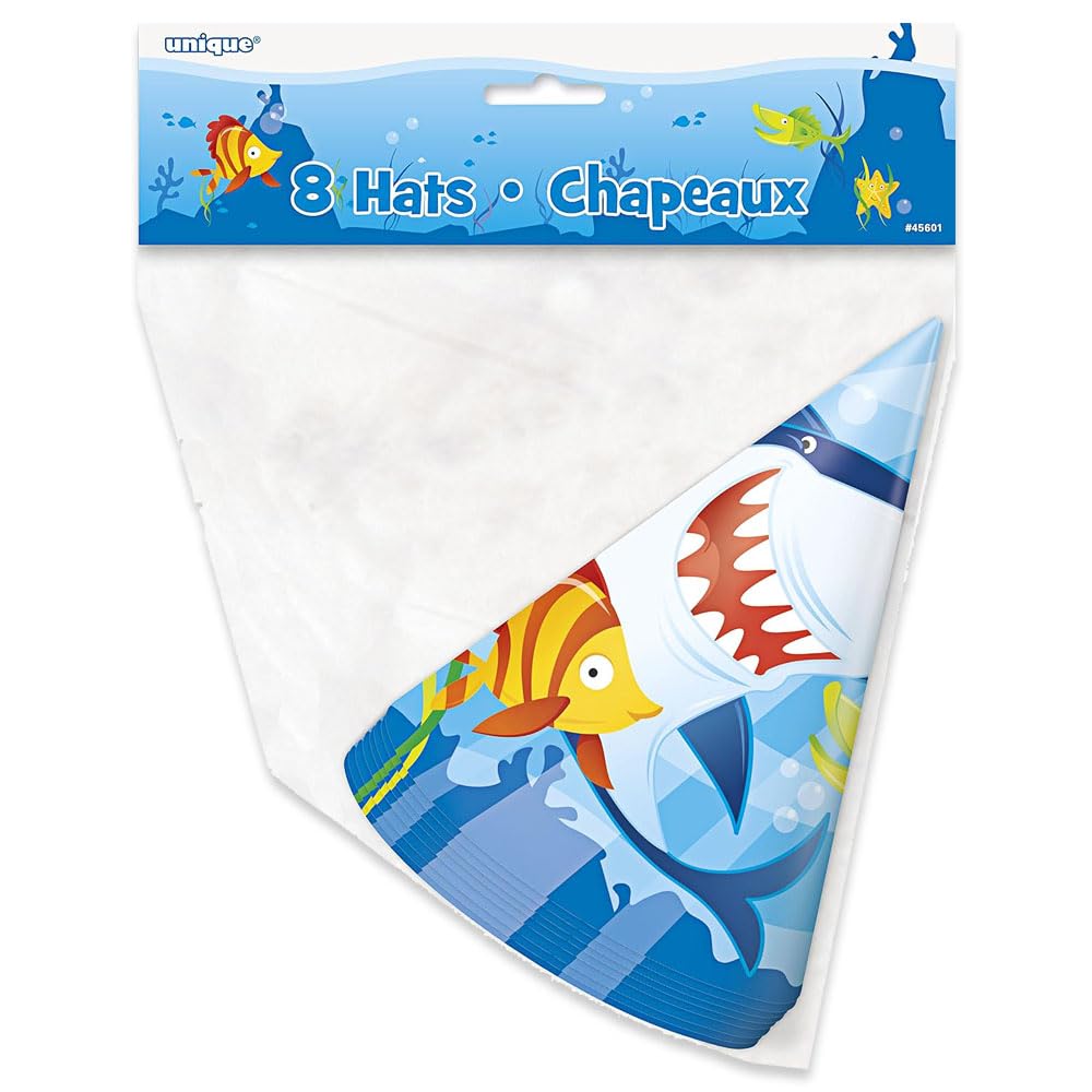 Fin Friends Party Cone Hats | One Size | 8 Pcs
