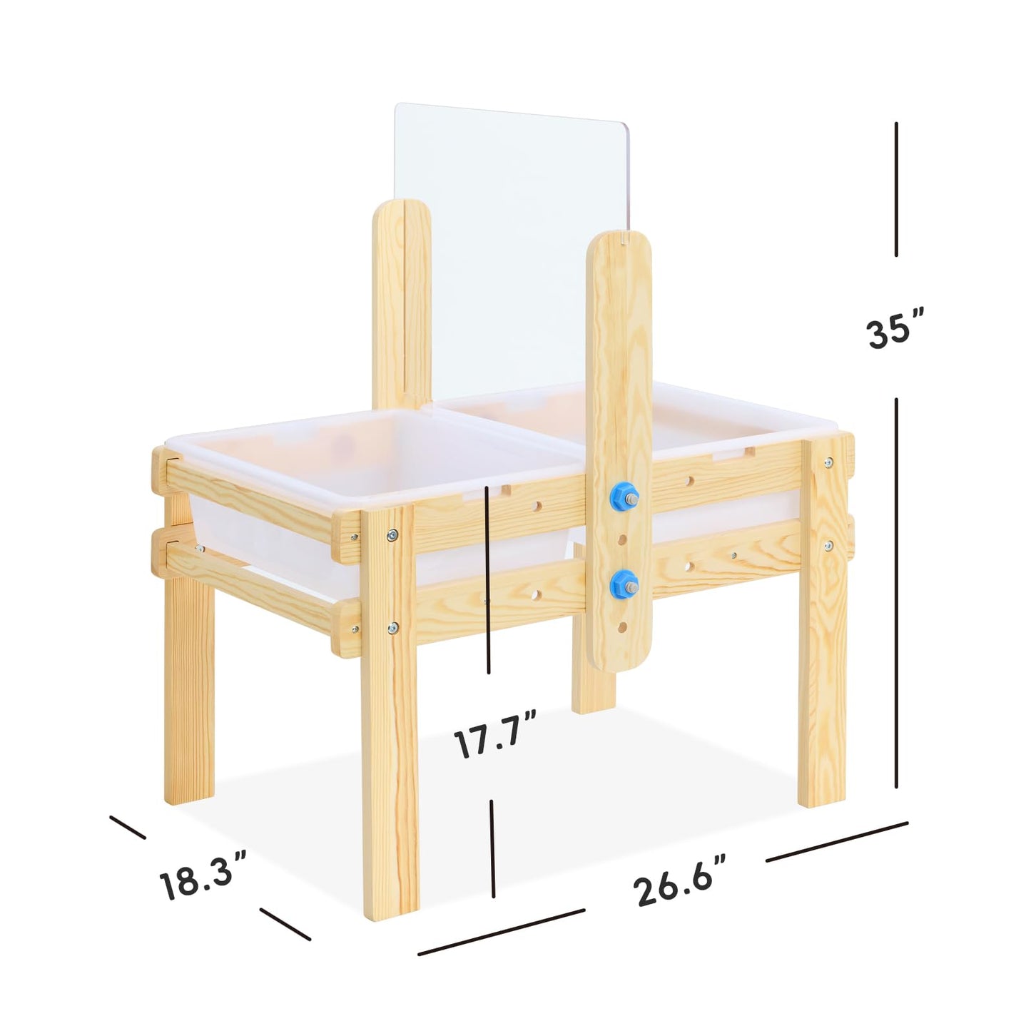 OOOK Wooden Sand and Water Table with 2 Bins, 20 PCS Water Toy Accessories