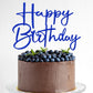 Sleyberoy Glitter Happy Birthday Cake Topper-Handmade Happy Birthday Cake Decor?Anniversary/Birthday Party?Photo Booth Props Decoratio (dark blue-1)