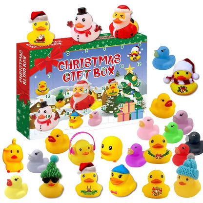 2025 Advent Calendar Rubber Ducks Bath Toys Christmas Blind Box Toy Ducks Mini Ducks for Kids Boys Girls Home Party Decoration Cruise Ducks Rubber