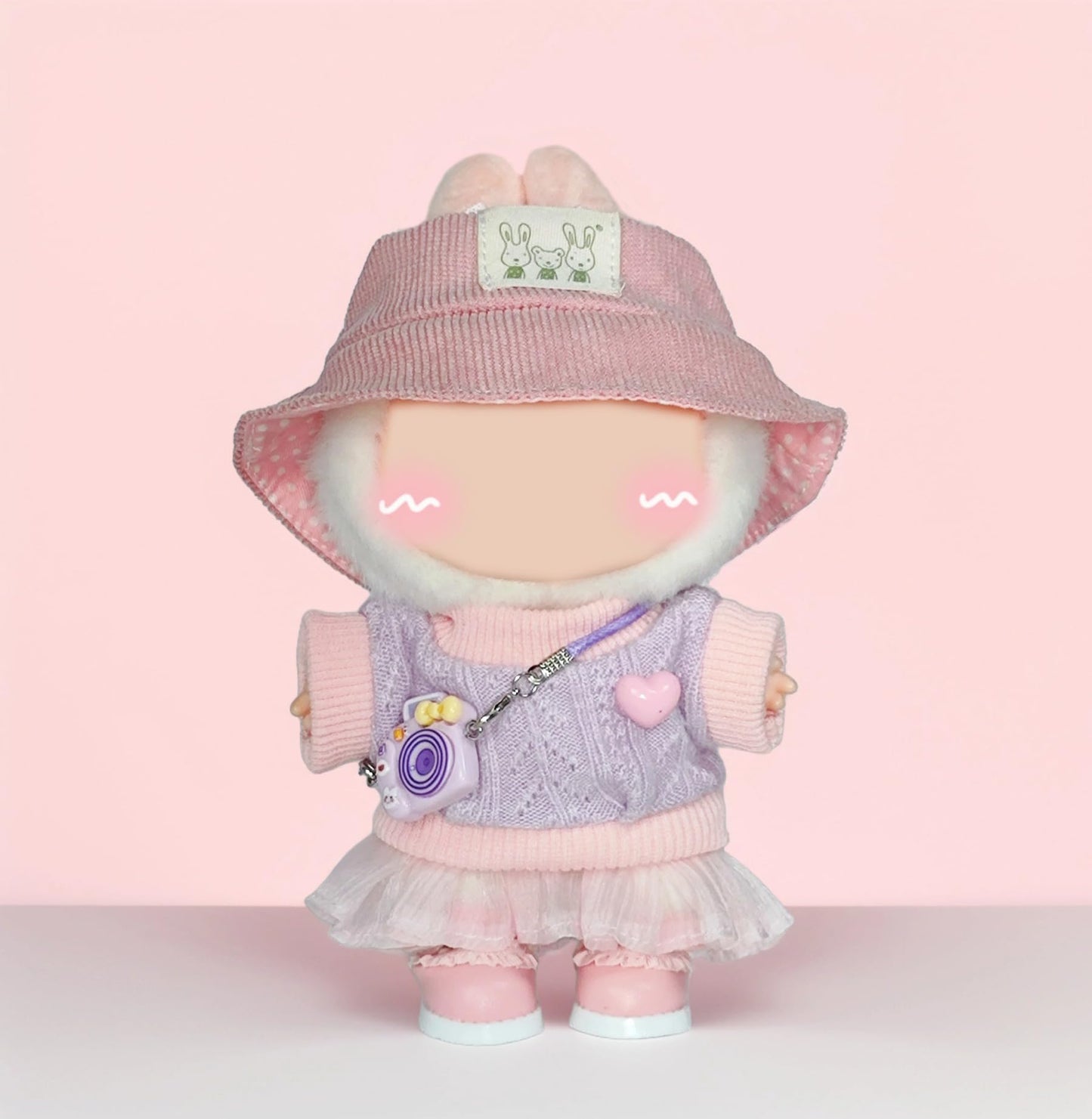 5-Piece 17cm Doll Outfit Set - Knit Top, Fashion Outfit Set for Collectible Figures - ?Hats, Dresses, Skirts, Slung Accessories Cameras, Shoes ? No