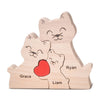 YOOURNEONS Personalized Wood Puzzle with 2-5 Family Name