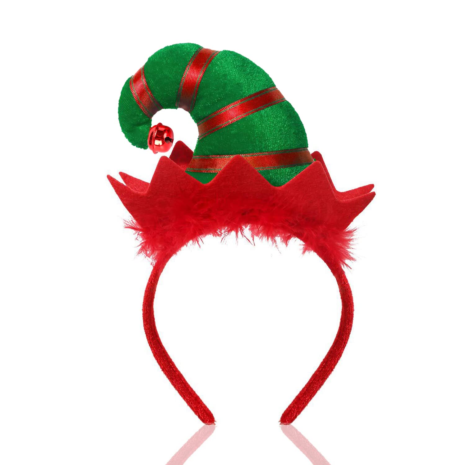 Utavu Elf Hat Headband Christmas Halloween Holiday Party Cute Hair Hoop Headwear for Adult
