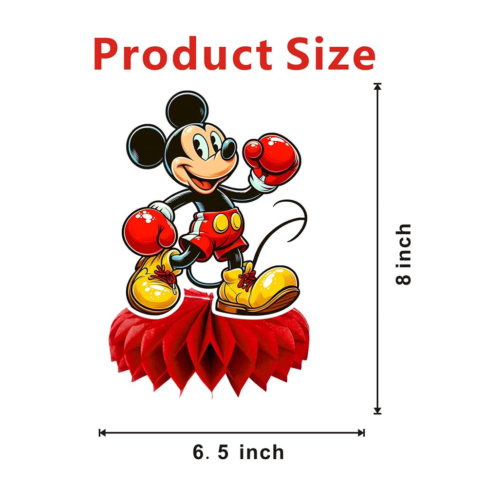 8Pcs Mickey Honeycomb Table Centerpiece, Mickey Birthday Party Supplies Table Decorations for Kids Party Decorations
