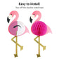 2Pcs Flamingo Honeycomb Hanging Decorations 21" Deal for Girls Luau Birthday Hawaiian Present Popular Party Supplies Banner Gift Pink
