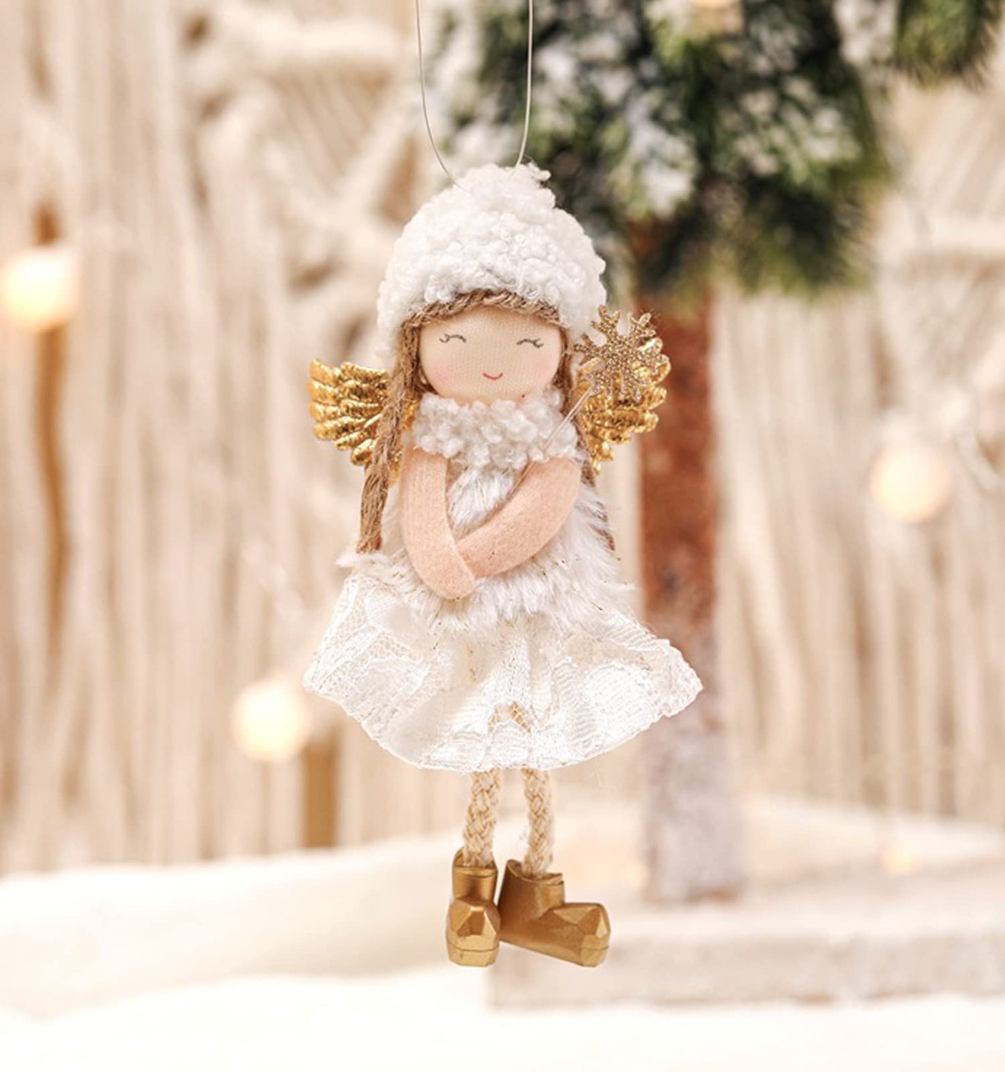 3pcs Christmas Angel Doll Decoration, Christmas Tree Hanging Ornaments, Thanksgiving Day Birthday Gifts, New Year Fairy Presents, Home Party Kids