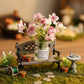 1Pc Miniature Flowers in Vase Set - 16 Scale Dollhouse Décor with Realistic Details, Tiny Floral Arrangements for Micro Landscape, Train Platform