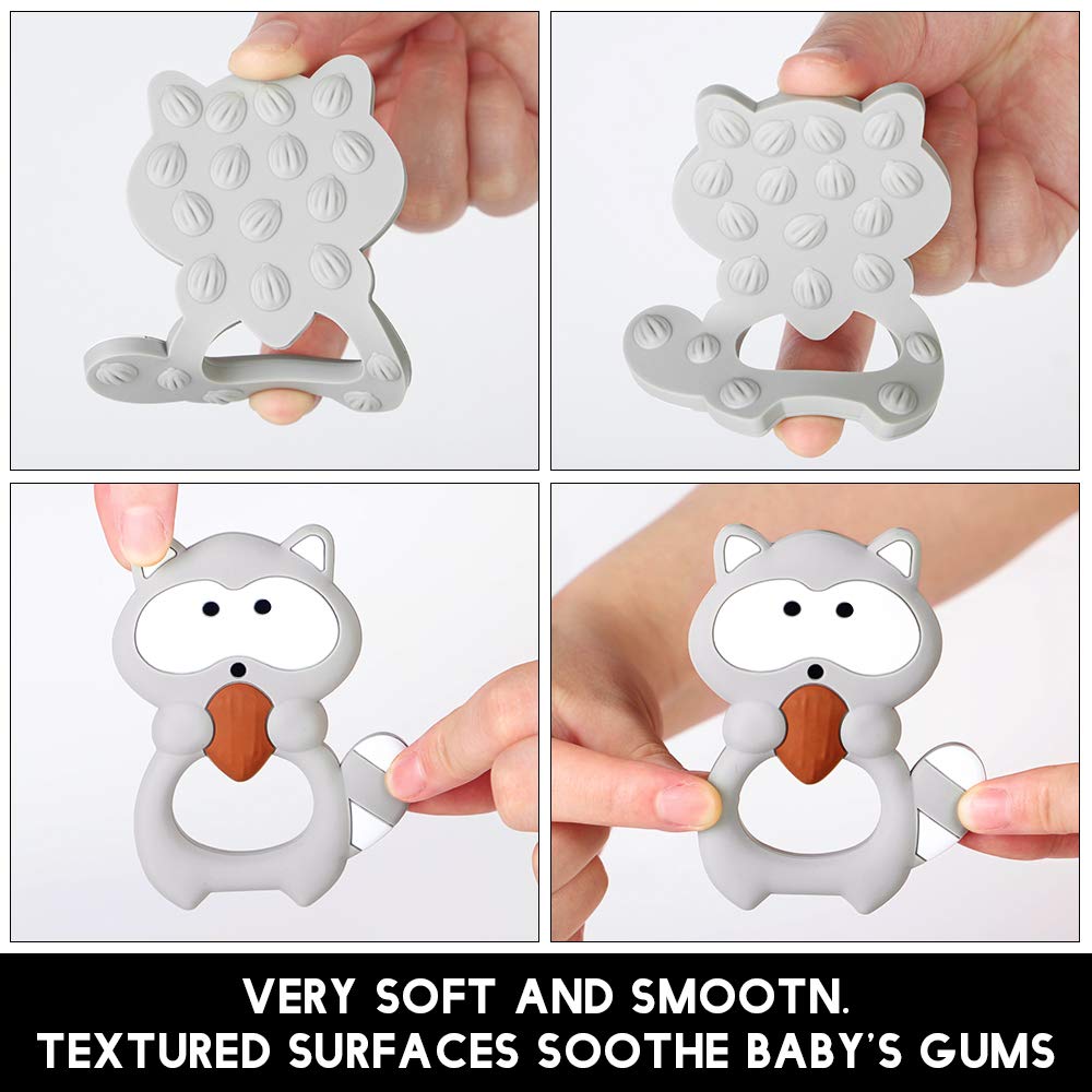 Baby Silicone Teether,Sensory Chew Toys,BPA Free Soft and Effective Infant Teething Pain Relief Toys,Freezer Safe,Food Grade Silicone,Best Shower Gift