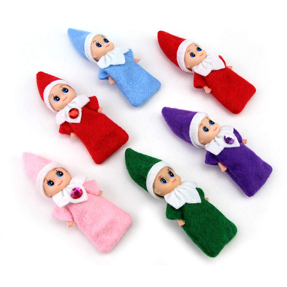 WULEEUPER Tiny Baby Elf Doll | Christmas Miniature Elf Doll | Baby Elves Dolls Toys | Xmas Decoration Gift (Pink Girl)