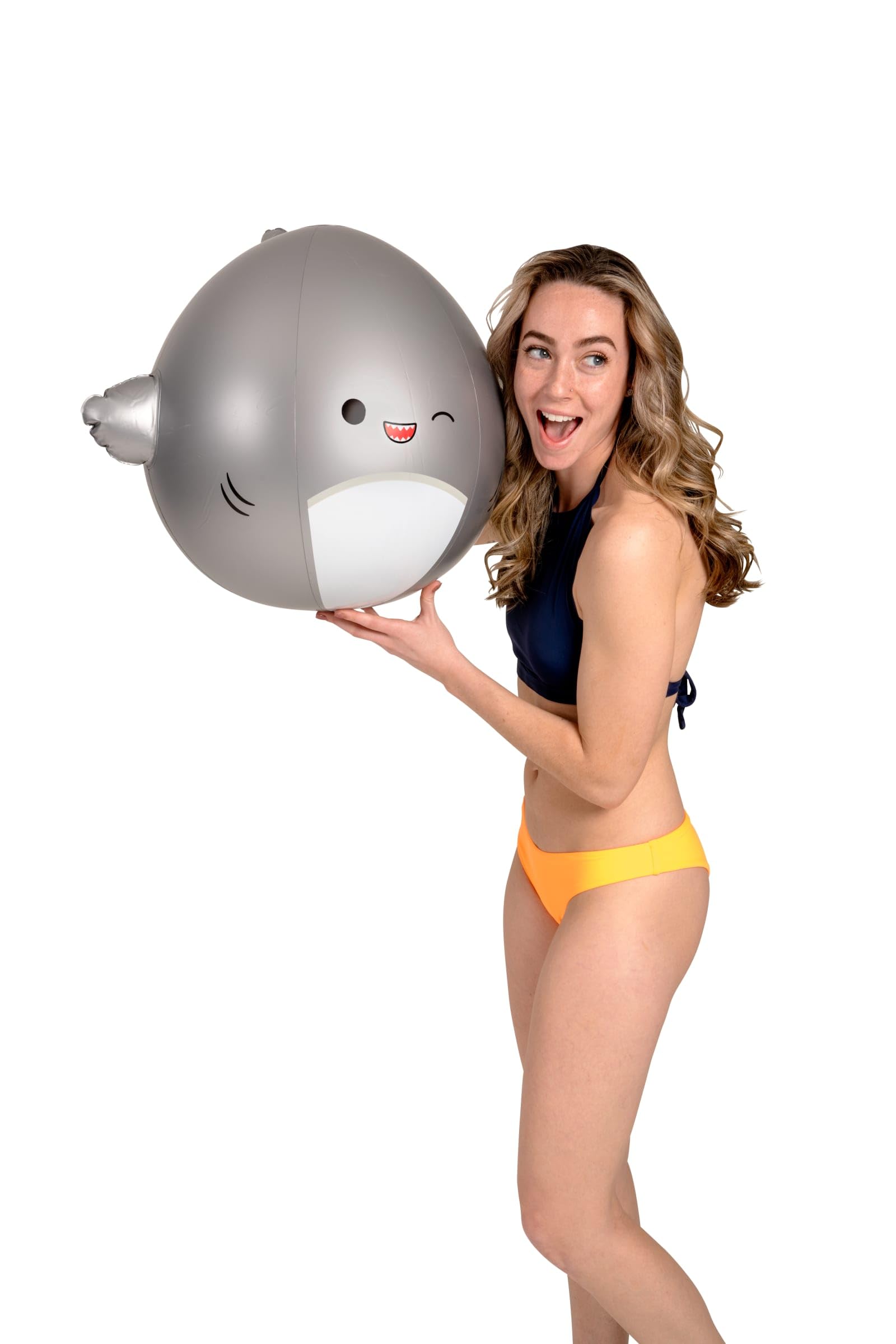 BigMouth x Squishmallows Original Large Beach Ball, Inflatable Water Toys, Squishmallow Theme Pool Party Decorations - Gordon the Shark