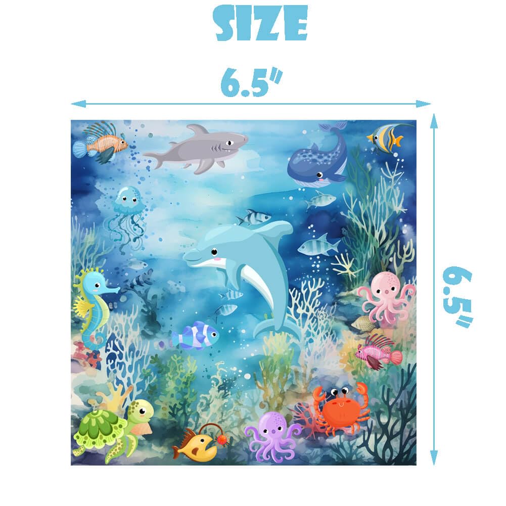 Ocean Under The Sea Party Paper Napkins 60pcs Ocean Party Decor Sea Animal Disposable Napkins for Underwater World Sea Life Theme Baby Shower 1st 2nd