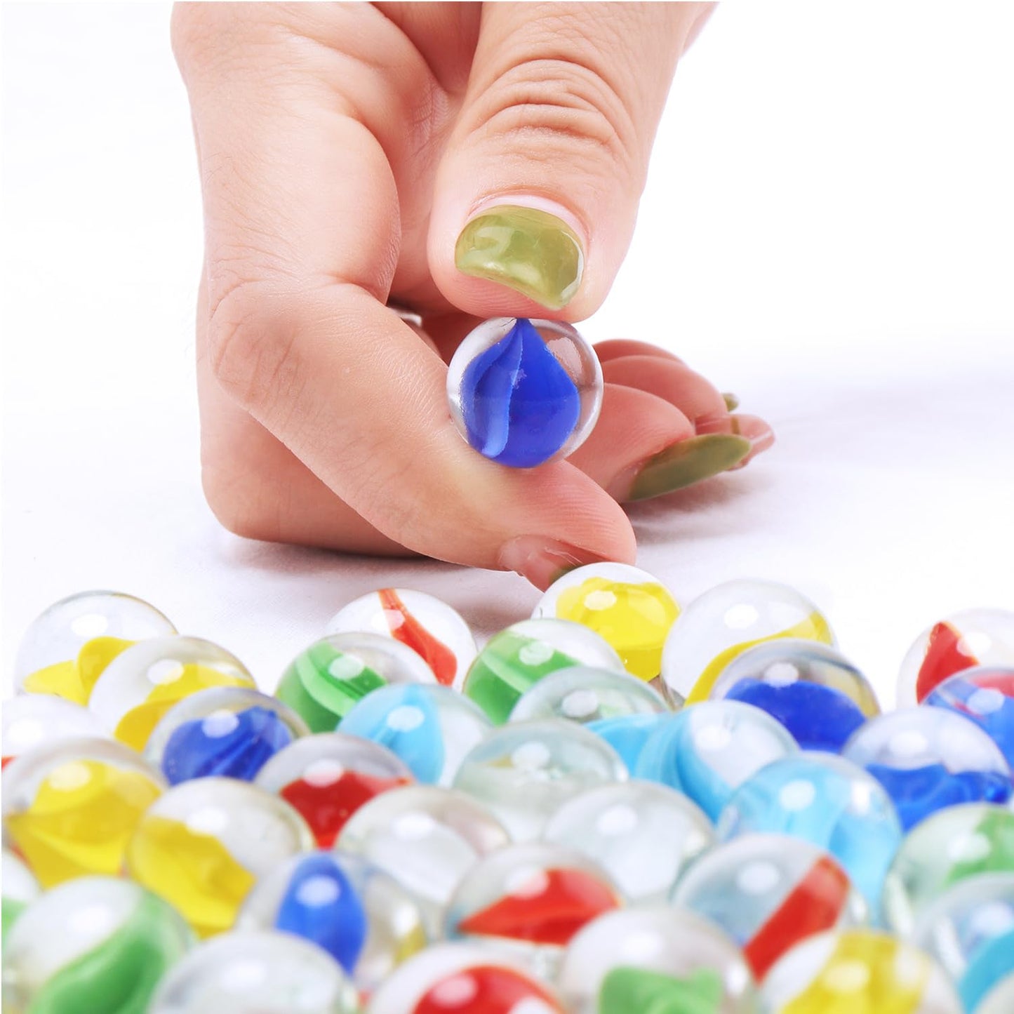 XXUOD 60 PCS Glass Marbles, Bulk Marbles for Marble Games Vase Fillers DIY and Home Decoration