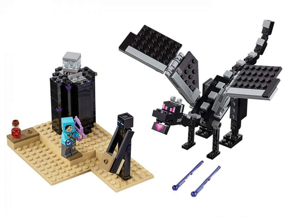 LEGO Minecraft The End Battle 21151 Ender Dragon Building Kit Includes Dragon Slayer and Enderman Toy Figures for Dragon Fighting Adventures (222