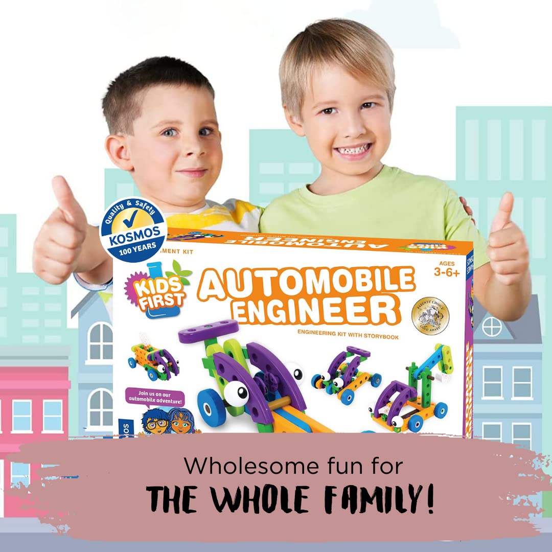Thames & Kosmos Kids First Automobile Engineer Kit | STEM | 32 Page Full-Color Illustrated Storybook | Ages 3+ | Preschoolers & Kindergartners |