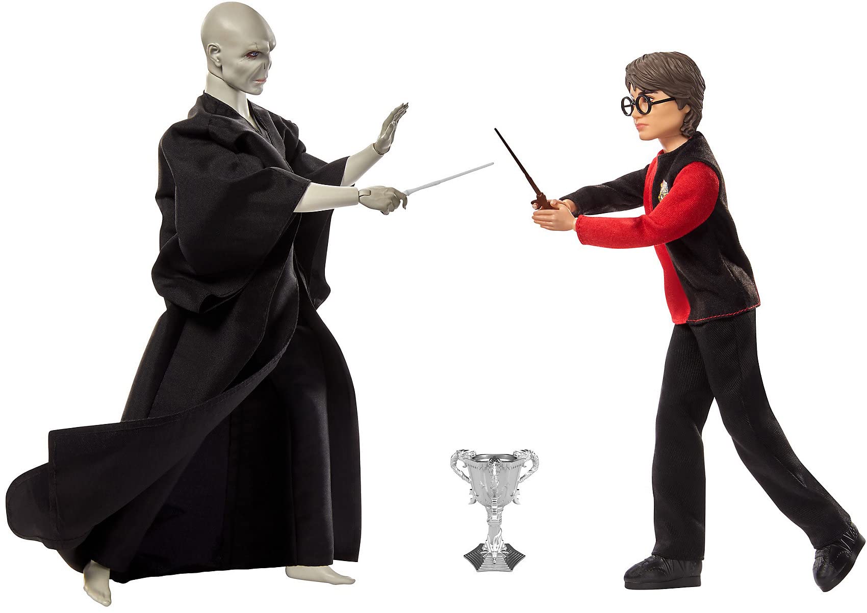 Mattel Harry Potter 2-Pack Gift Set: 12-inch Voldemort & 10.5-inch Harry Dolls with Film-Inspired Fashion & Wands, Ages 6+