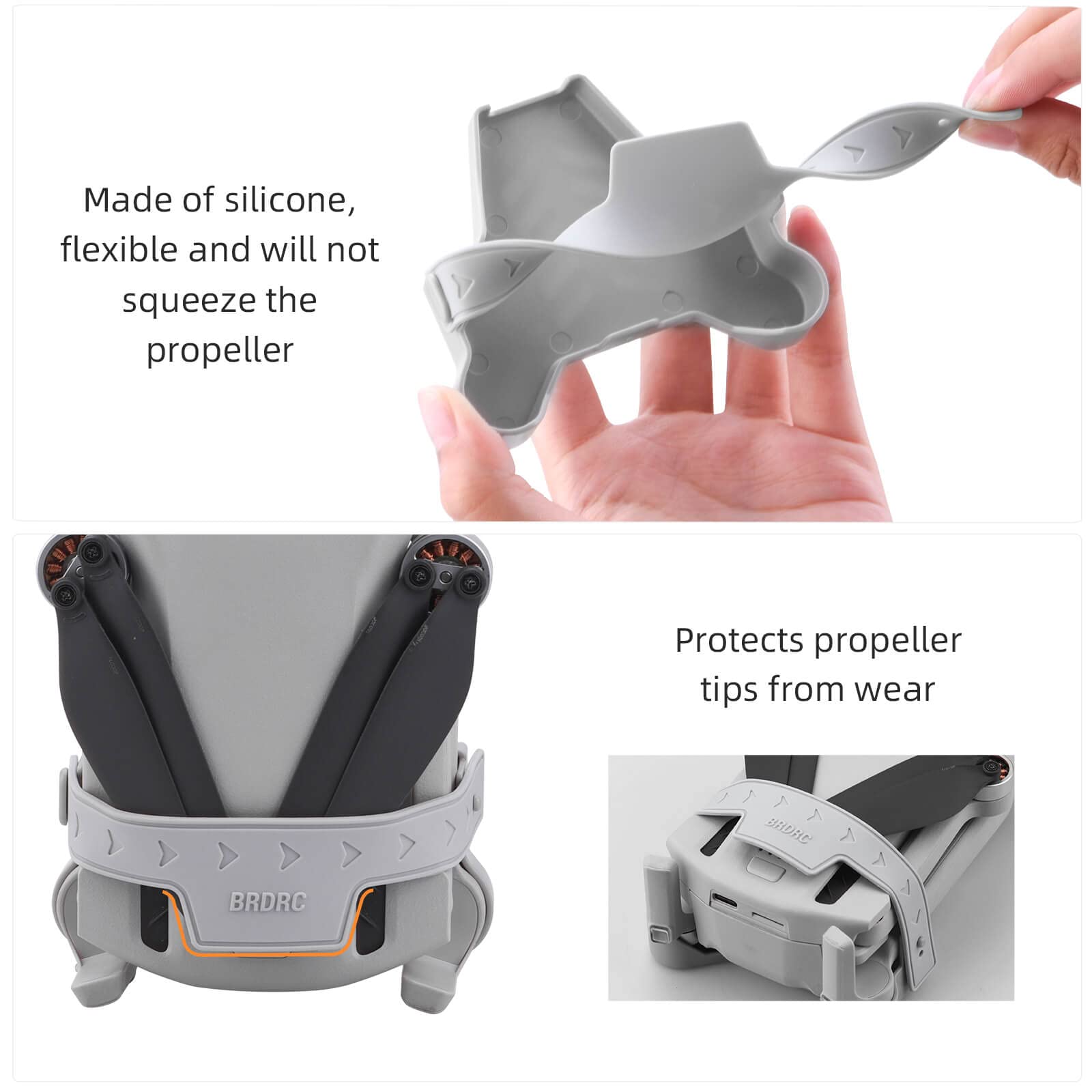 HeiyRC Mini 3 / Mini 3 Pro Propeller Holder,Prop Guard Strap Protector Stabilizer for DJI Mini 3 Series RC Drone Accessories(Grey)