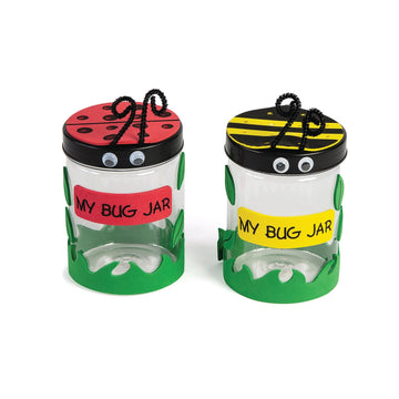 Fun Express Bug Catcher Kit for Kids - Makes 12 Bug Jars with Craft Supplies | Bug House Container with Ventilated Lids for Lightning Bug Catching |