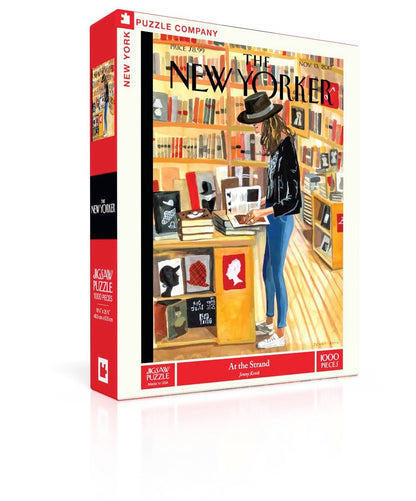 New York Puzzle Company - New Yorker At the Strand - 1000 Piece Jigsaw Puzzle for Family Game Nights by Jenny Kroik