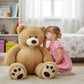 MorisMos Smiling Giant Teddy Bear, 39inch Big Stuffed Animal Bears with Large Footprints Plush, Gift Kids Girlfriend Boyfriend, Light Brown