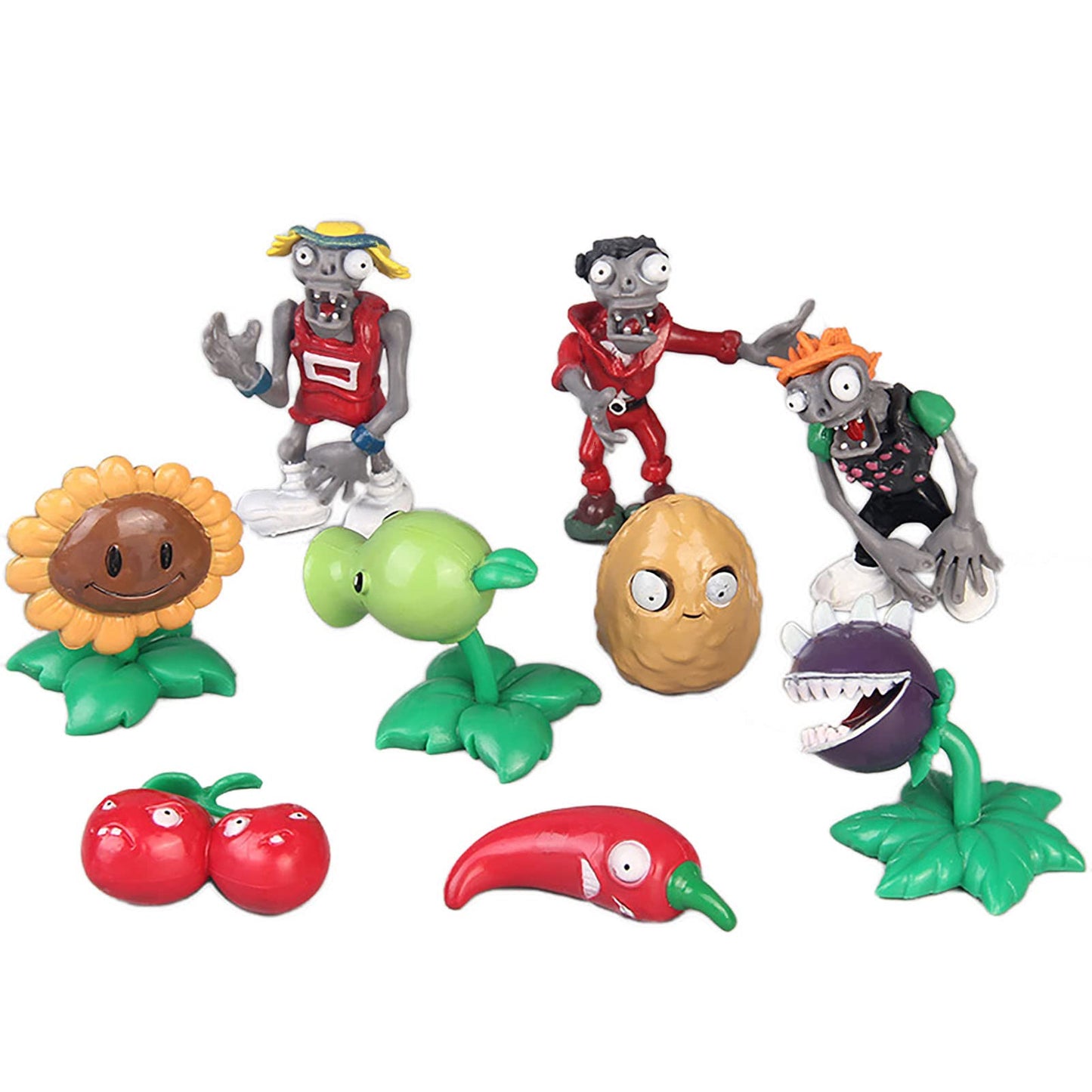 JHESAO 17PCS Plants PVZ Toys Set Figurines Zombies Series PVZ Plush PVC Toys New, Great Gifts for Kids and Fans, Birthday and Party