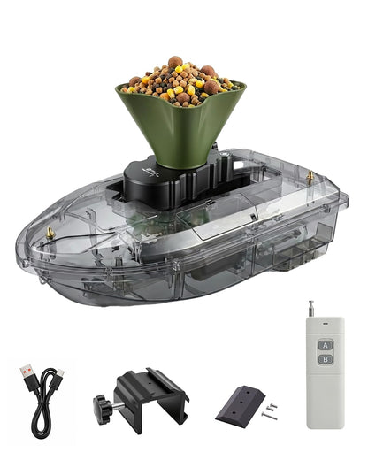GAOSONOVA 360° Rotating Bait Spreader Attachment for RC Bait Boat Upgrade, 20-26 ft Coverage Automatic Bait Thrower System for Lake Freshwater Carp