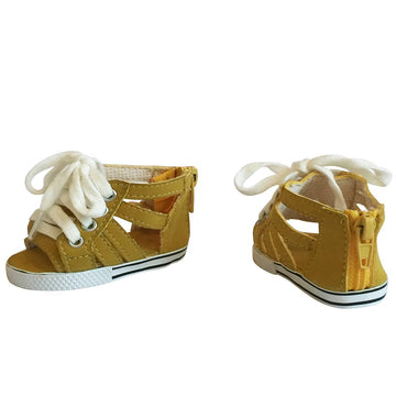 Doll Canvas Gladiator Shoes - Sneakers for Dolls - Fits All 18 inch Dolls (Yellow)