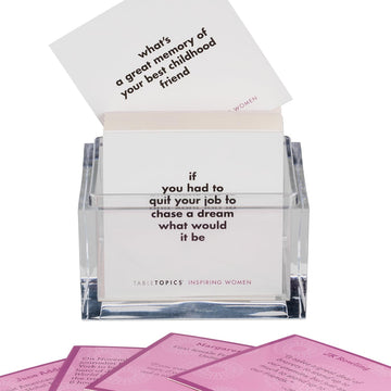 TableTopics Inspiring Women Question Card Game - 135 Conversation Starter Cards with Inspirational Quotes and Prompts for Discussions About Female