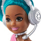 Barbie Chelsea Can Be Playset with Brunette Chelsea Rockstar Doll (6-in), Guitar, Microphone, Headphones, 2 VIP Tickets, Star-Shaped Glasses, for Ages