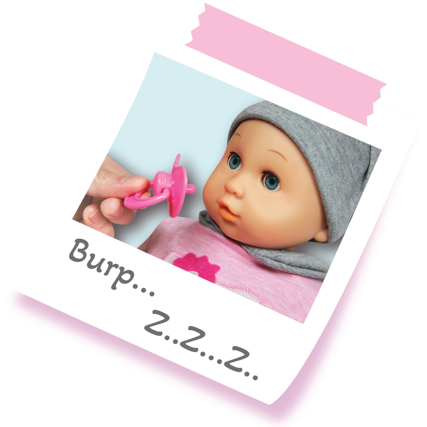 Lissi: 16" Blinking Eyes Baby Doll Cecilia - Pink-Pink- Kitty Outfit - Interactive, Sounds-Words-Expressions, Bottle & Pacifier Accessories, Kids 2+